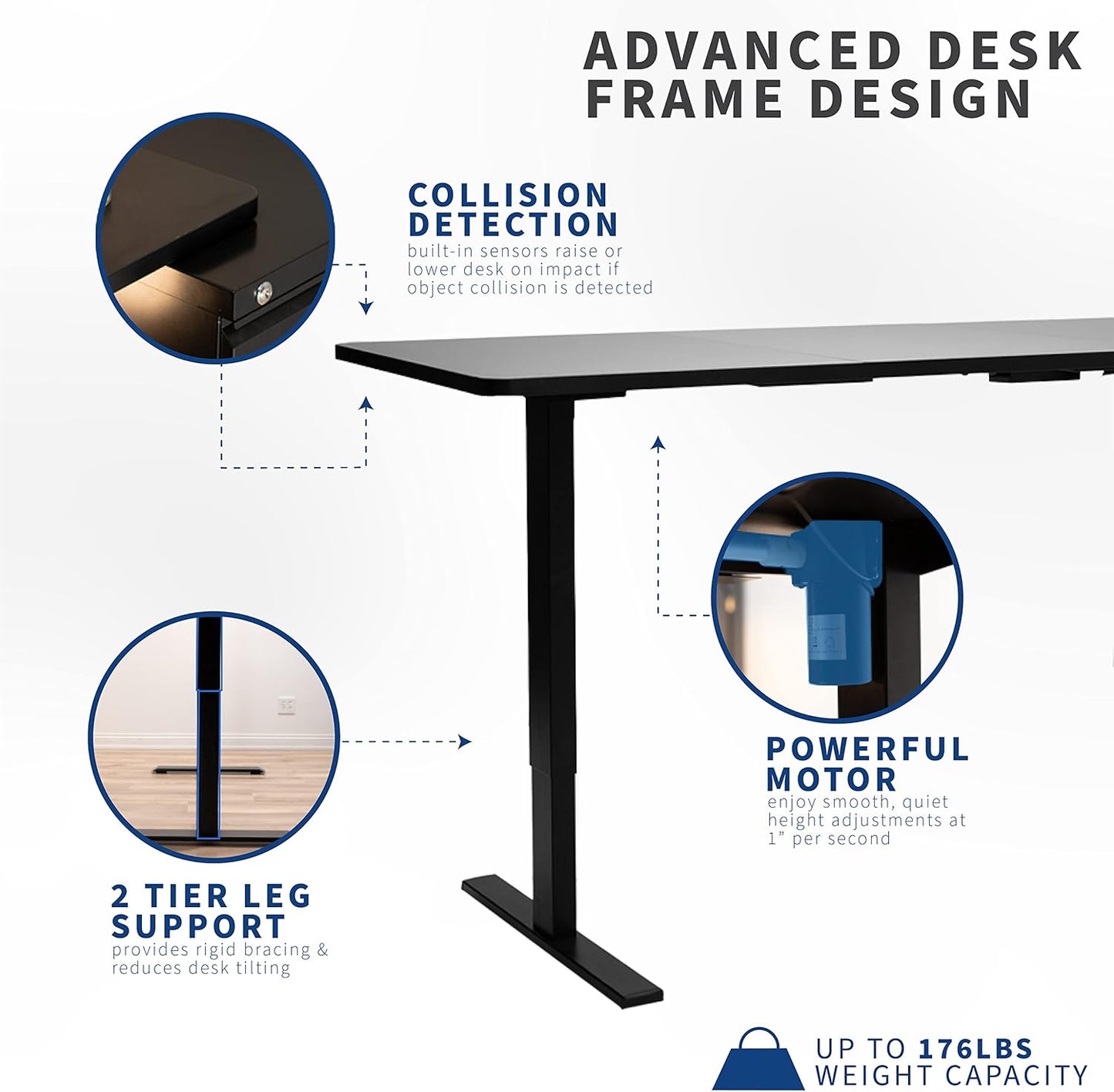 VIVO Electric 43 x 24 in Standing Desk, Memory Height Adjustment, 1B Series, White Top, White Frame, DESK-1W4W