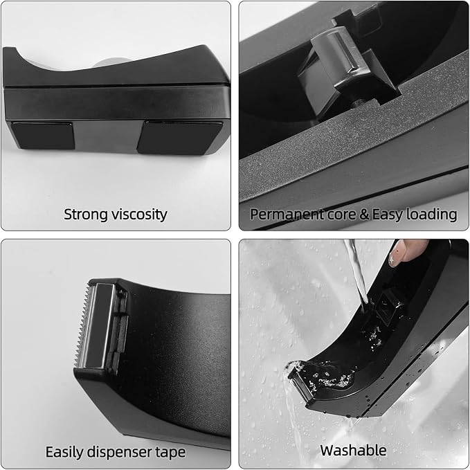 10 Pack Desktop Tape Dispenser Bulk Black Tape Roll Dispenser Non Skid Base - Image 3