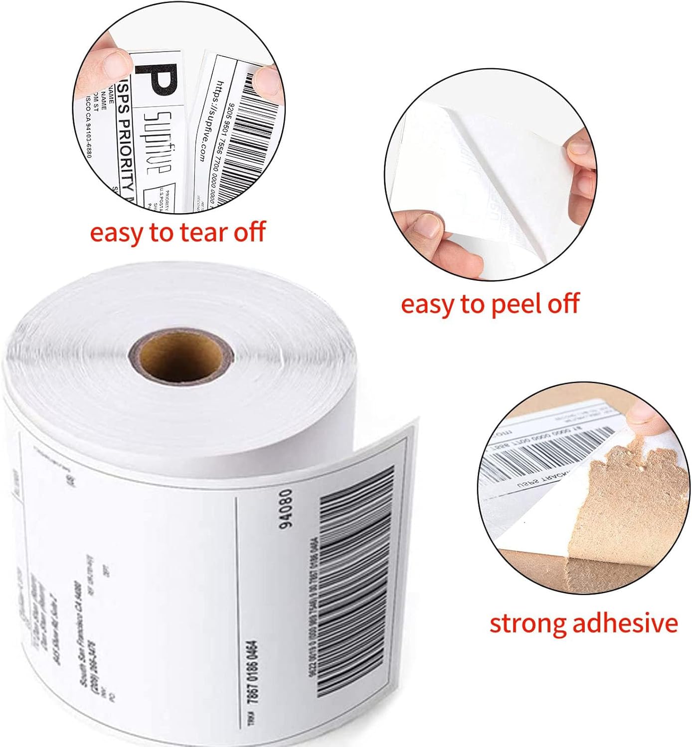 Thermal Labels 4x6 Roll - 6000 Labels, Industrial Labels Direct Thermal Perforated Postage Shipping Label for Rollo, Zebra, MUNBYN and Polono Thermal Printer (NOT for DYMO)