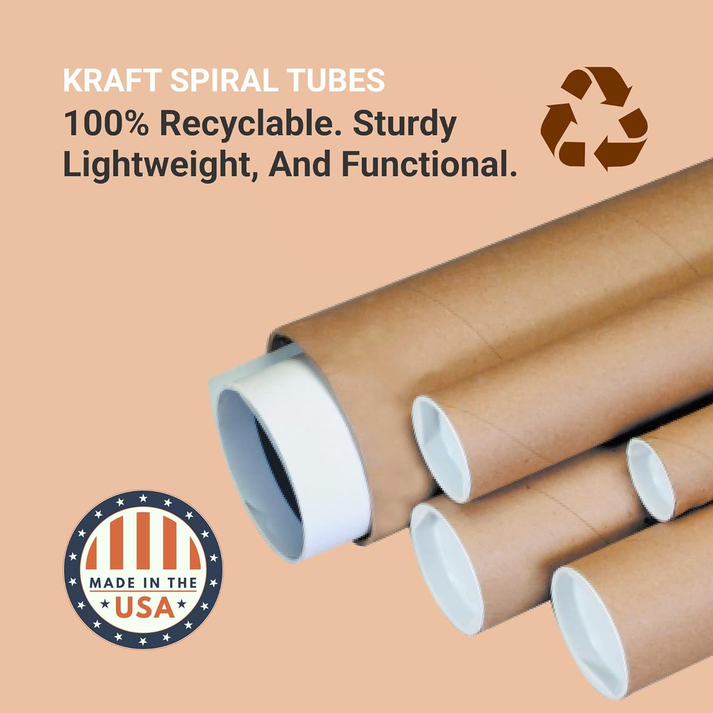 Aviditi Shipping Tubes 3" W x 12" L, 24-Pack | Cardboard Mailing Tube for Packing, Shipping and Mailing 3x12
