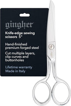 Gingher 5" Fabric Scissors, Premium Forged Steel Fabric Shears, Sharp Knife by Fiskars