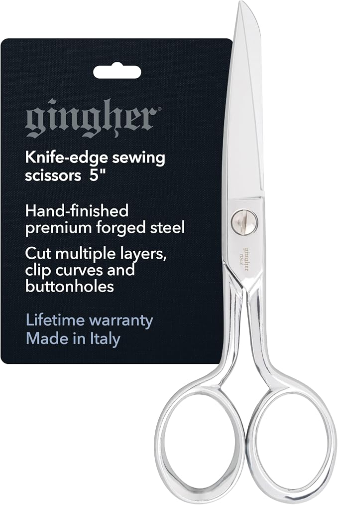 Gingher 5" Fabric Scissors, Premium Forged Steel Fabric Shears, Sharp Knife by Fiskars