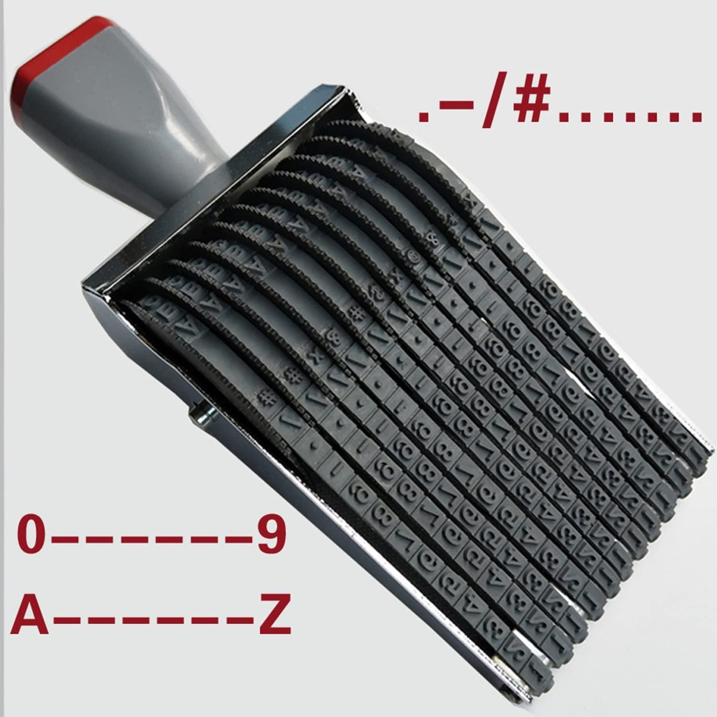 ZENG 11-Digit Adjustable Roller Stamp - Customizable Alphabet (A-Z), Numbers (0-9) & Symbols for Office, School, Packaging (60x4.5mm Imprint, Multicolor)