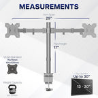 VIVO Dual Monitor Desk Mount, Heavy Duty Fully Adjustable Steel Stand, Holds 2 - Image 4
