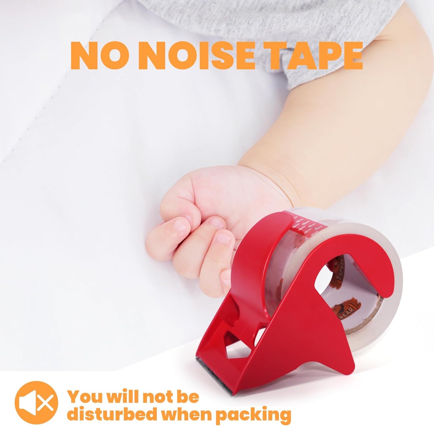 1.5" Core Packing Tape Refills No Noise 2.6mil Thick, 1.88" x 22yd Super Clear Packaging Tape for Book Binding, Carton Sealing, Moving, Shipping, 6Rolls