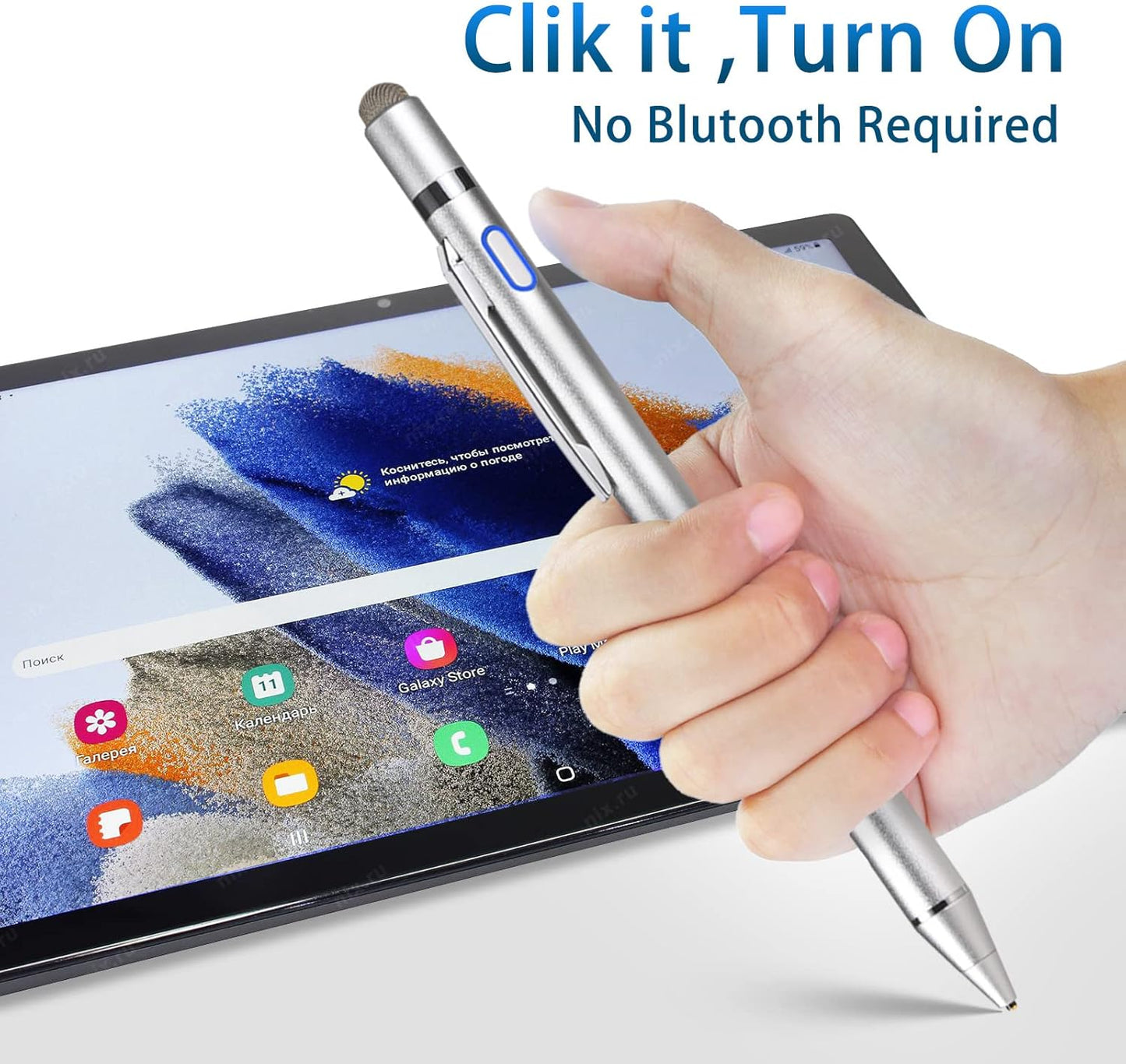 Active Stylus Digital Pen with Ultra Fine Tip Stylus for iPad iPhone Samsung Tablets, Compatible with Apple Pen,Stylus Pen for iPad Pro, Grey