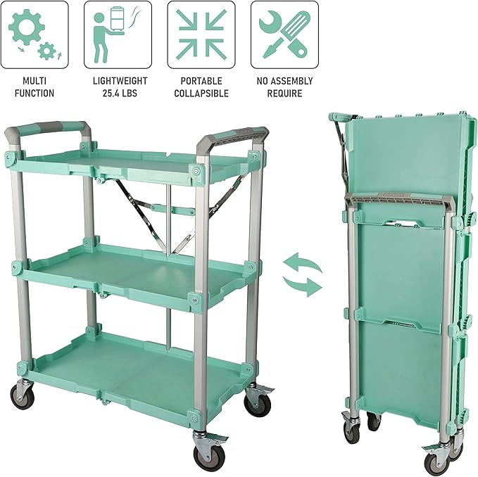 Olympia Tools 89-353 Pack N Roll Collapsible Service Cart, 300LB Capacity - Image 4