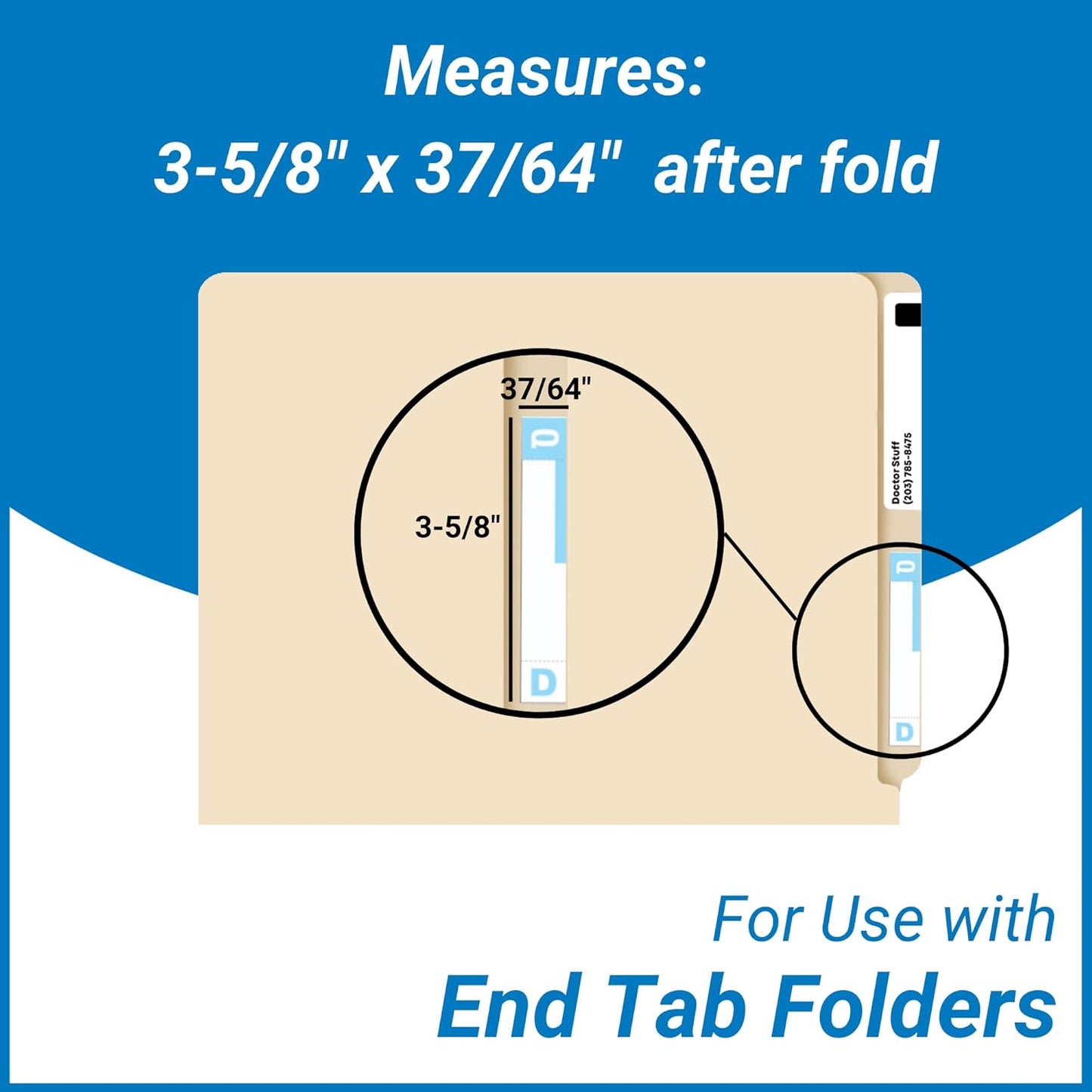 Alphabet Labels for File Folders, A to Z Complete Set with File Box and Indexes, Doctor Stuff, 100 Stickers of Each Letter, 1300 Labels, Compatible with Smead SNCC Series, Medical Chart Labels