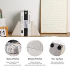 Marble Book Ends for Heavy Books, Decorative Bookends for Shelves, Durable and - Image 4
