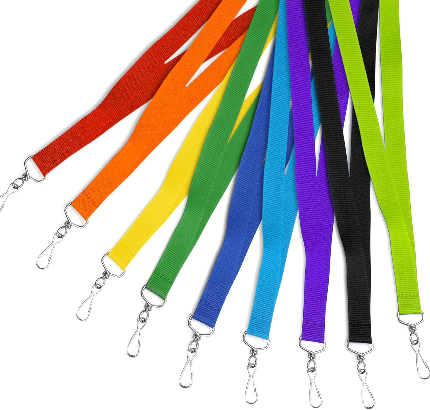 12-Pack Breakaway Lanyards for Badge Holders, Polyester Neck Straps for ID Cards, Keys, Office, School & Events