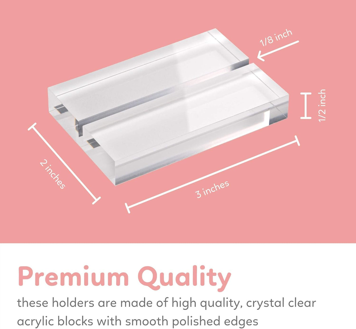 TUR Party Supplies 15 Pack 3" Large Clear Acrylic Sign Holders | Wedding Sign Holders |Table Numbers Display Stands | Acrylic Place Card Slot Stand - Acrylic Sign