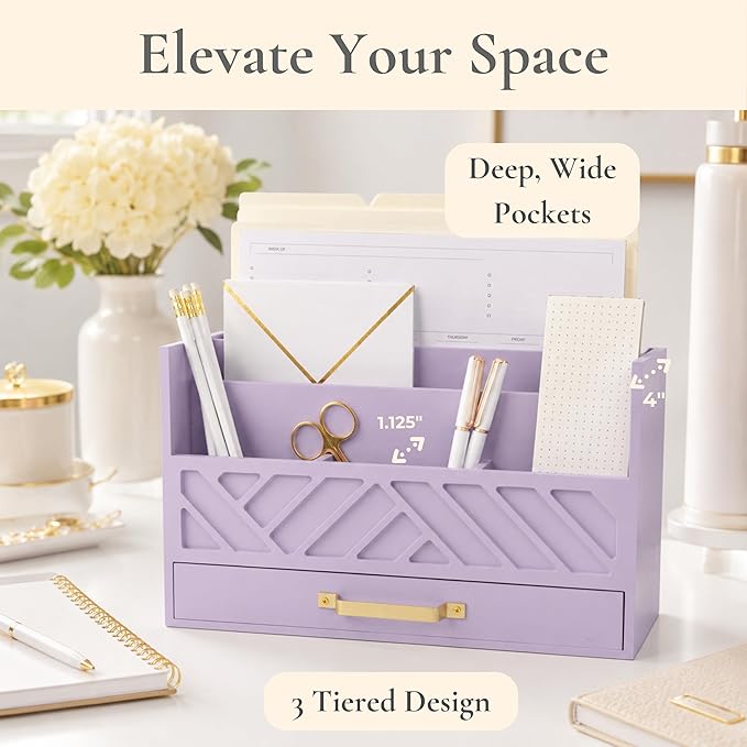 BLU MONACO | Wooden Mail Organizer Countertop - Image 4
