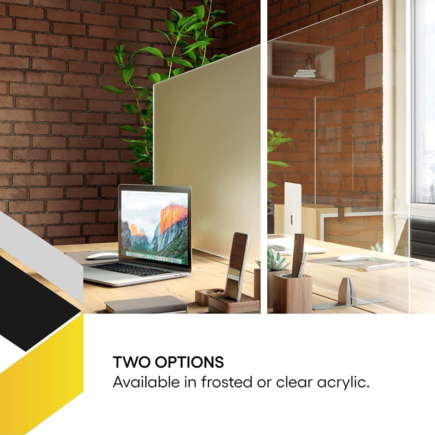 OBEX Acrylic Free Standing Screen, Divider for Desk Privacy Home & Office Partitions for Table Top Workstation, Portable Cubicle Panel for Work, 24" x 36", Clear