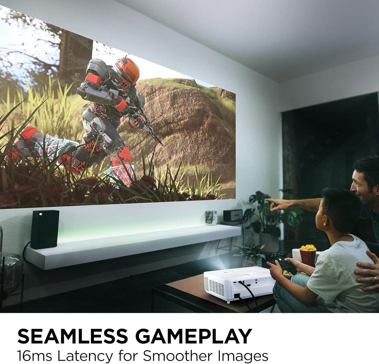 ViewSonic PA503HD 4000 Lumens High Brightness Projector with 1.1x Optical Zoom, USB, and HDMI inputs for Home and Office