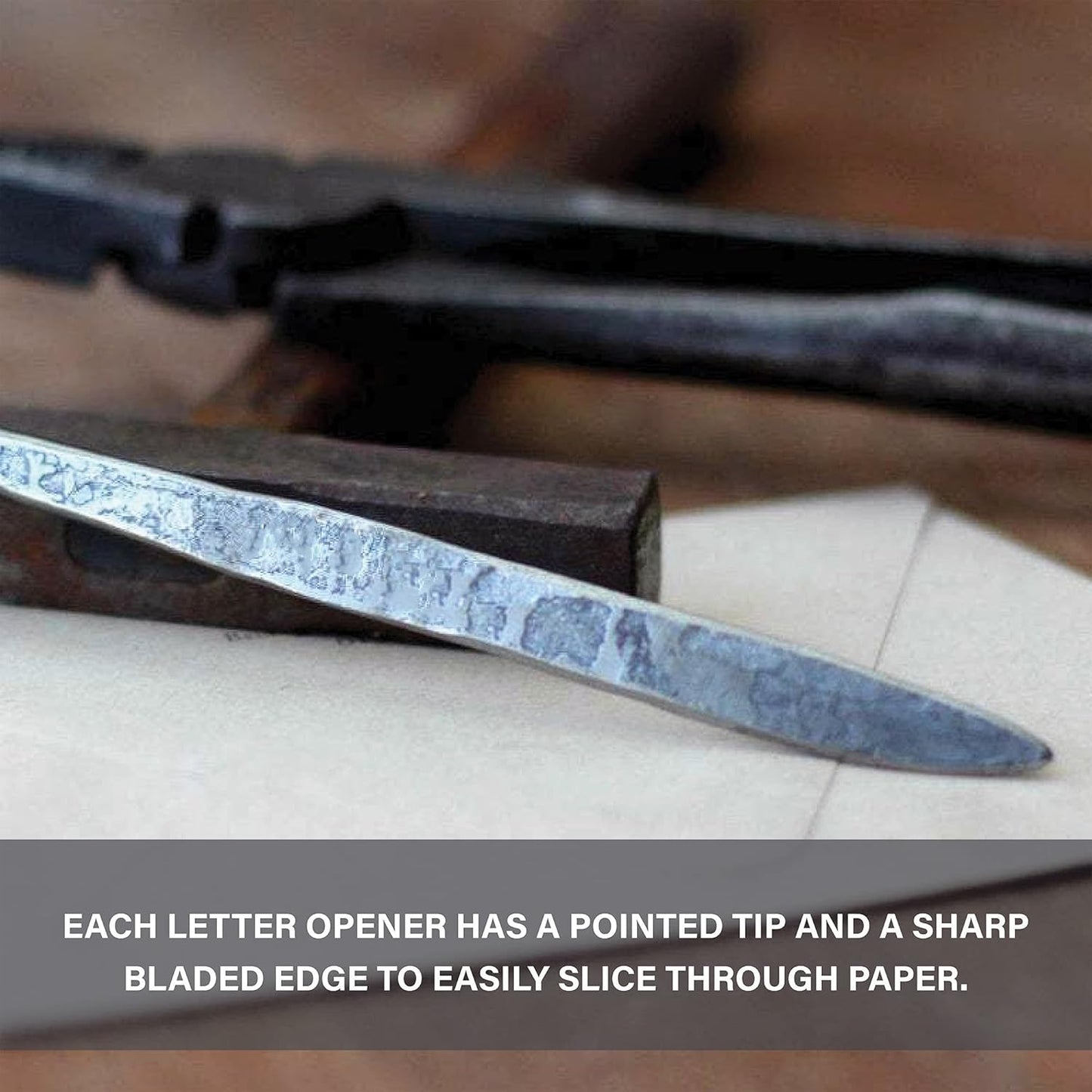 Letter Opener Cast Iron Knife | Luxury, Rustic & Antique Style Desk Accessory for Cutting Open Paper Envelopes & Packages | Made in USA | Wrapped