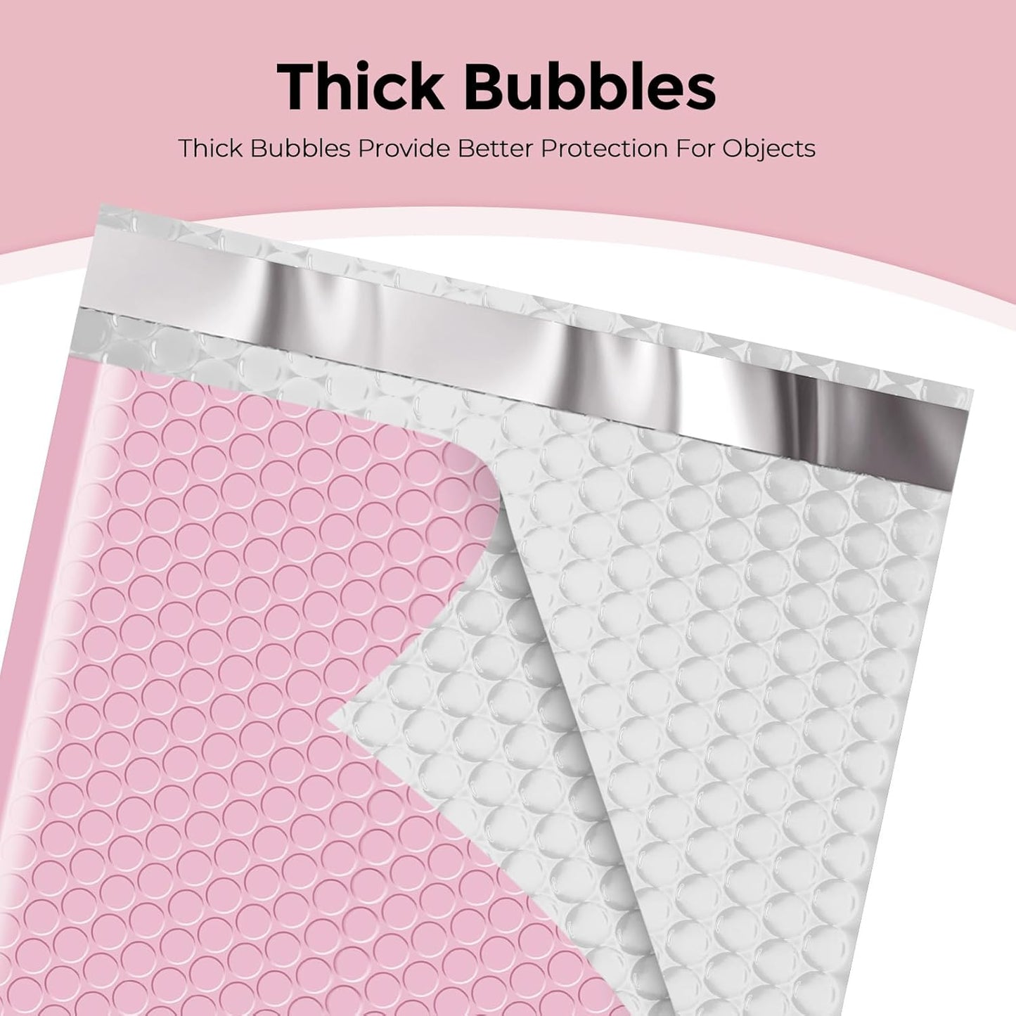 METRONIC 8.5 x 12 Bubble Mailers 40 Pack, Light Pink Bubble Mailers, Strong Adhesion Padded Envelope, Shipping Envelope Bubble Mailer, Bubble Envelopes for clothing, Bubble Mailer Usable Size 8.5 x 11