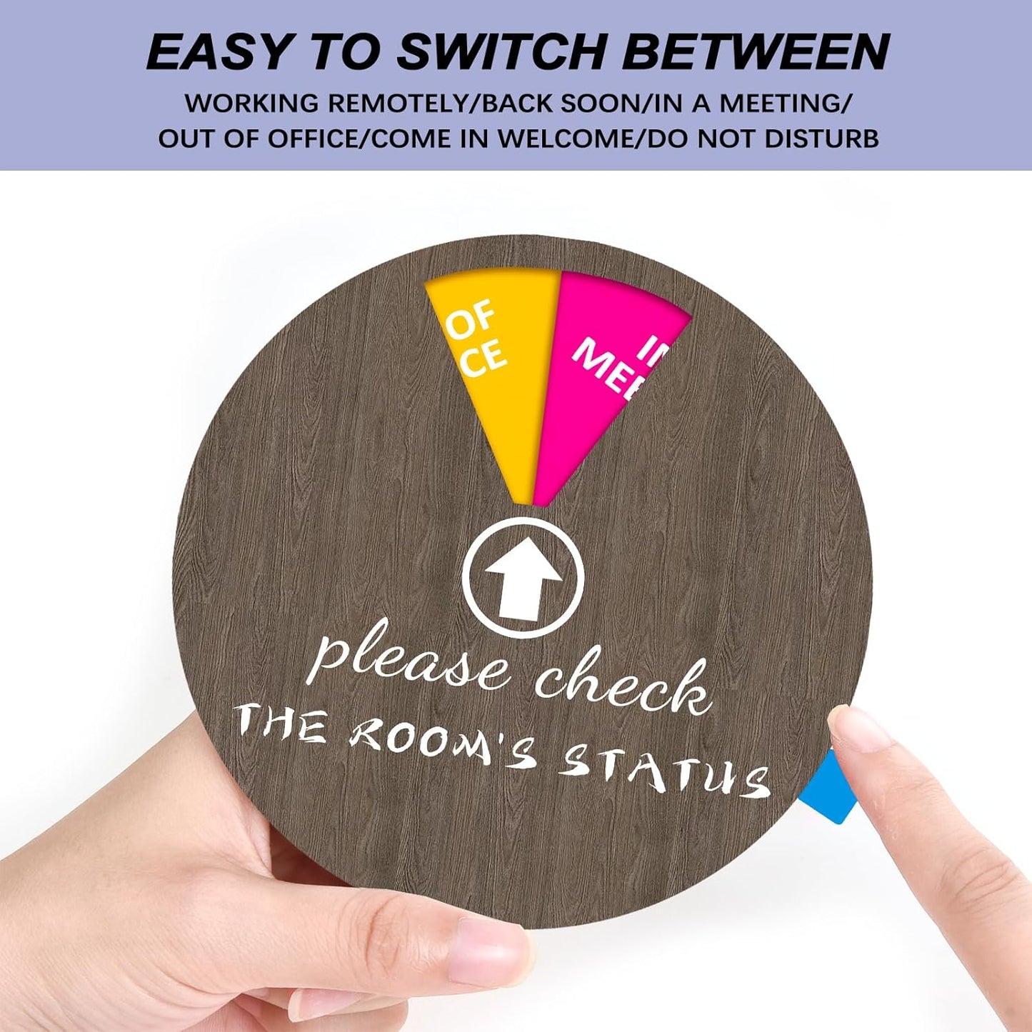 Privacy Door Sign, Do Not Disturb/Come in Welcome/Out of Office/in a Meeting/Back Soon/Working Remotely Sign, That Lets Others Know Whether You're Available Or Not For Office (6inch,Dark Brown)