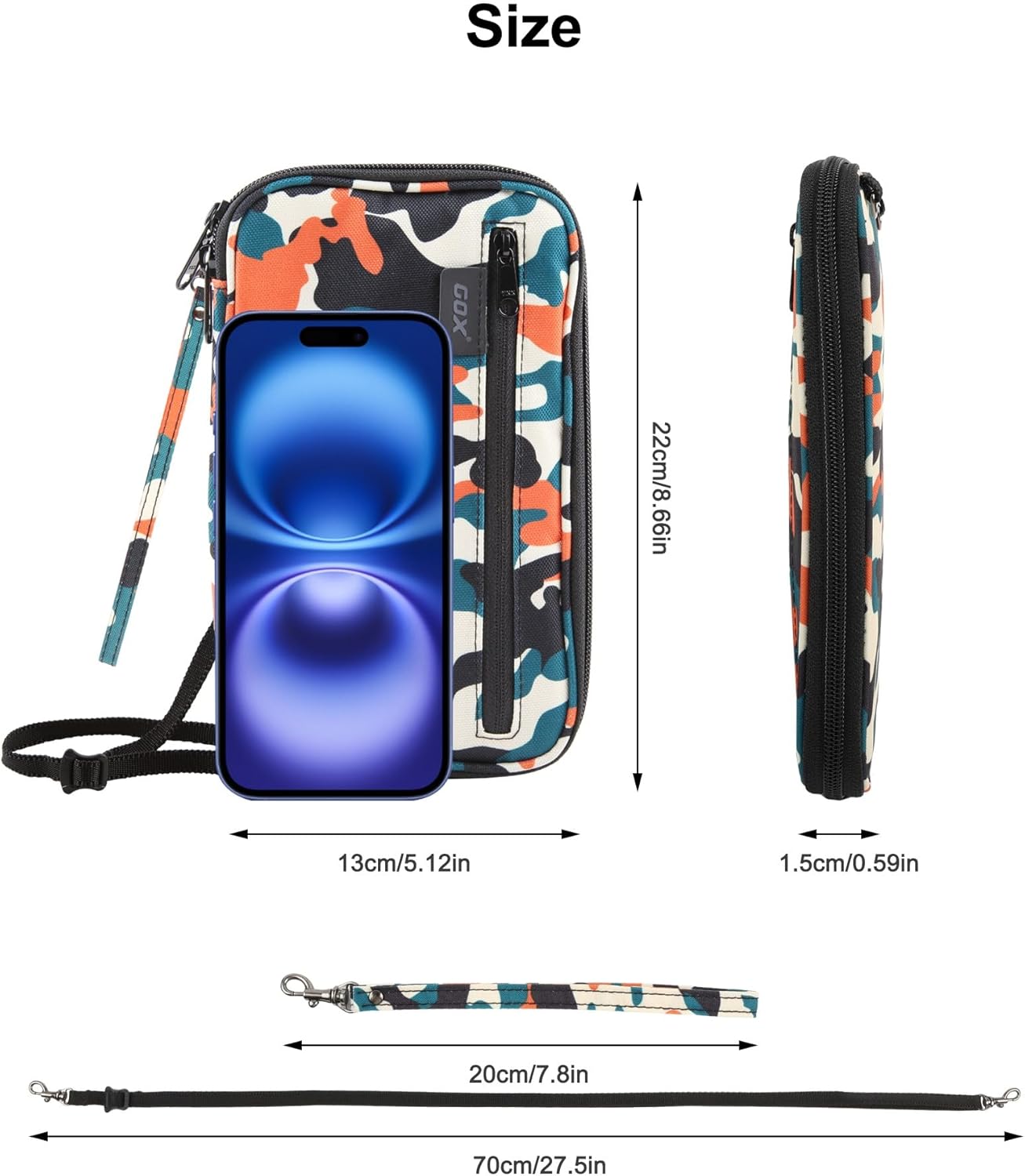 Neck Wallet RFID Blocking Family Passport Holder Organizer Case Travel Pouch (Multicolor)