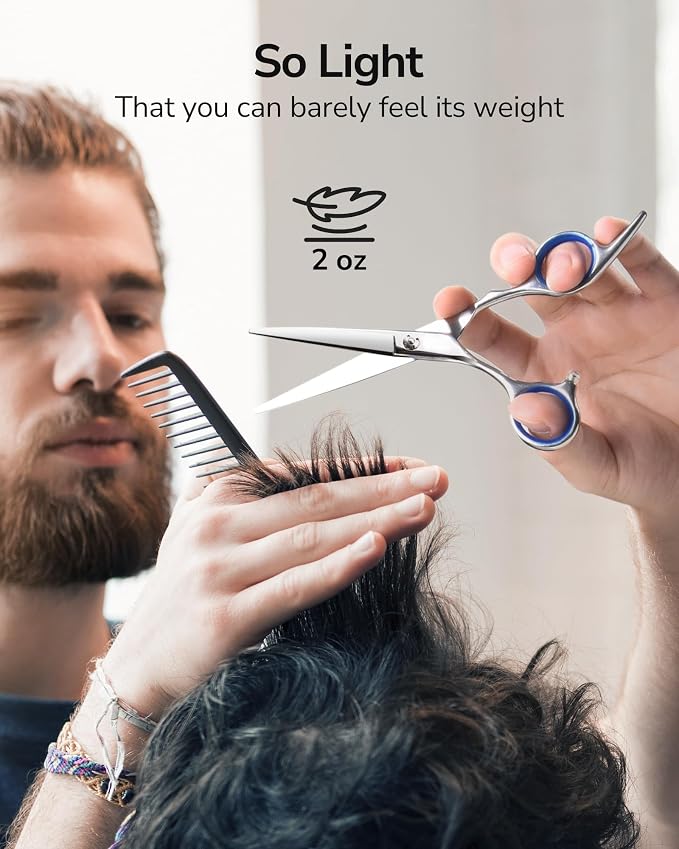 ULG Left Handed Hair Cutting Scissors Thinning Shears Kit Professional Barber - Image 4