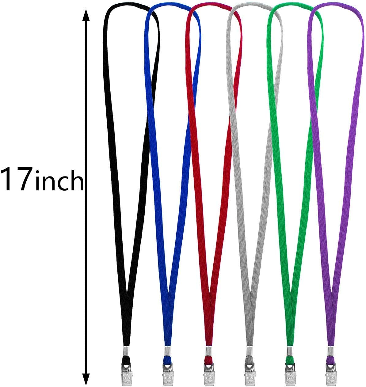 Beebel Lanyard 100 Pack Purple Badge Lanyards Flat Lanyards Round 32" with Badge Clip
