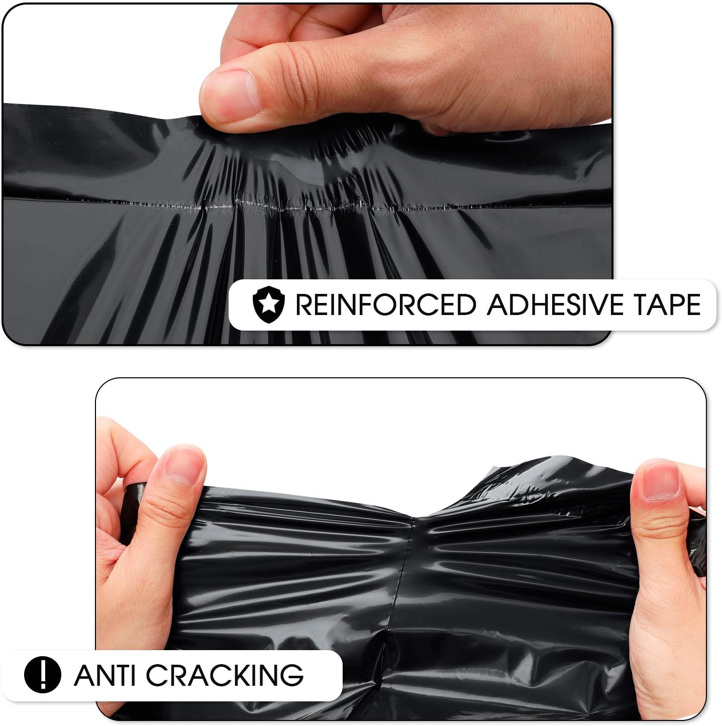 Metronic Poly Mailers 12x15.5 Envelope Mailers 100pack Shipping Bags with Self Adhesive Waterproof and Tear-Proof Postal Bags in Black