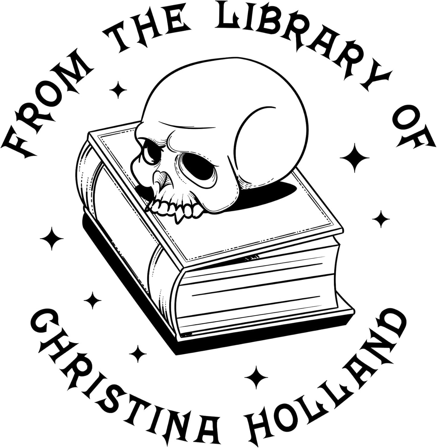 from The Library of Embossers & Stamps for Fantasy Book Readers | Custom Embosser | Custom Stamp | Ex Libris | Elevate Your Fantasy Collection of Stories and Novels (Design 15, Self-Inking Stamp)