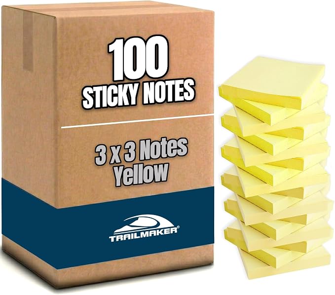 Trailmaker Sticky Notes Bulk Set, 3x3 Self Stick Memo Pads by TrailmakerBuiltforLife%E2%80%99sAdventuresBigandSmall
