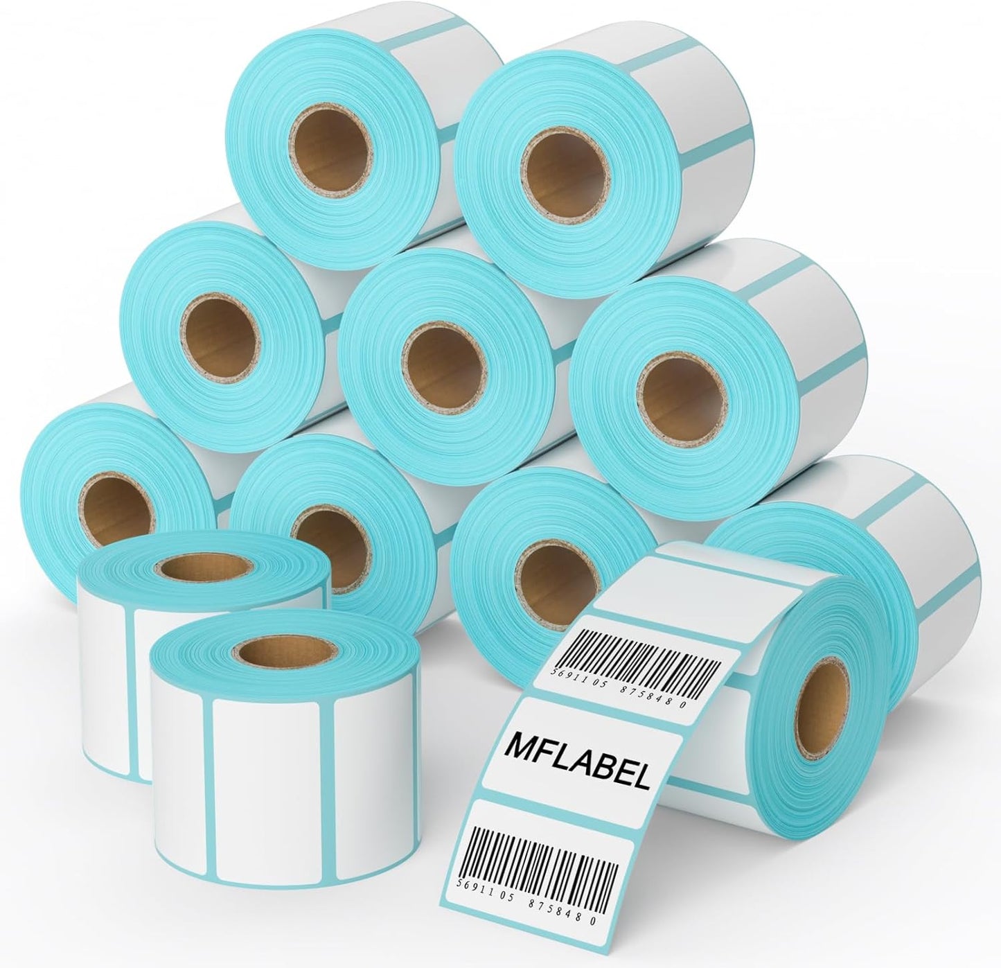 MFLABEL 2.25x1.25 inch Direct Thermal Labels 2-1/4 x 1-1/4 Inch White Thermal Printer Labels for UPC Barcode, Self-Adhesive Address Shipping Thermal Label Stickers 54 Rolls（1 Rolls/1000 Labels）