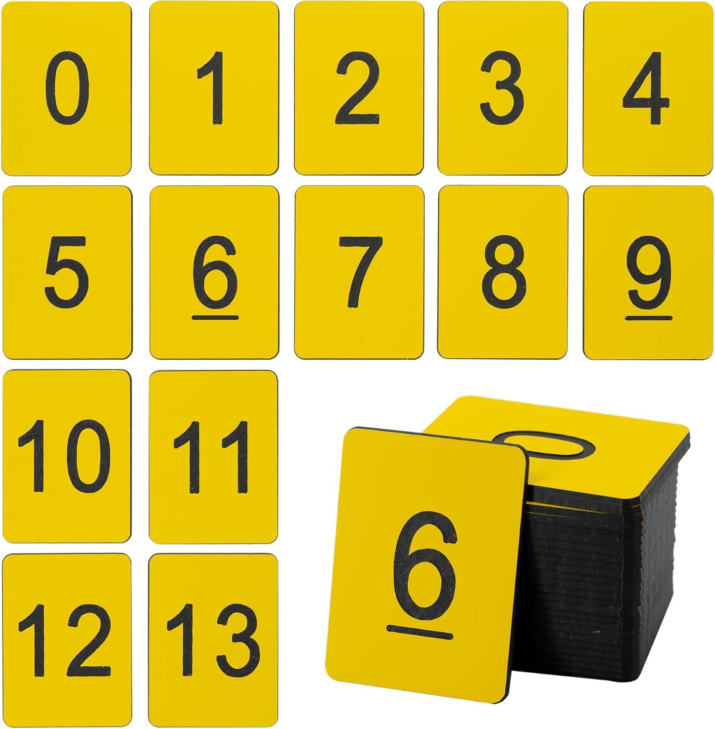 StayMax Rectangle Plastic Numbered Tags Number Disc Number Token (0-100, Yellow)