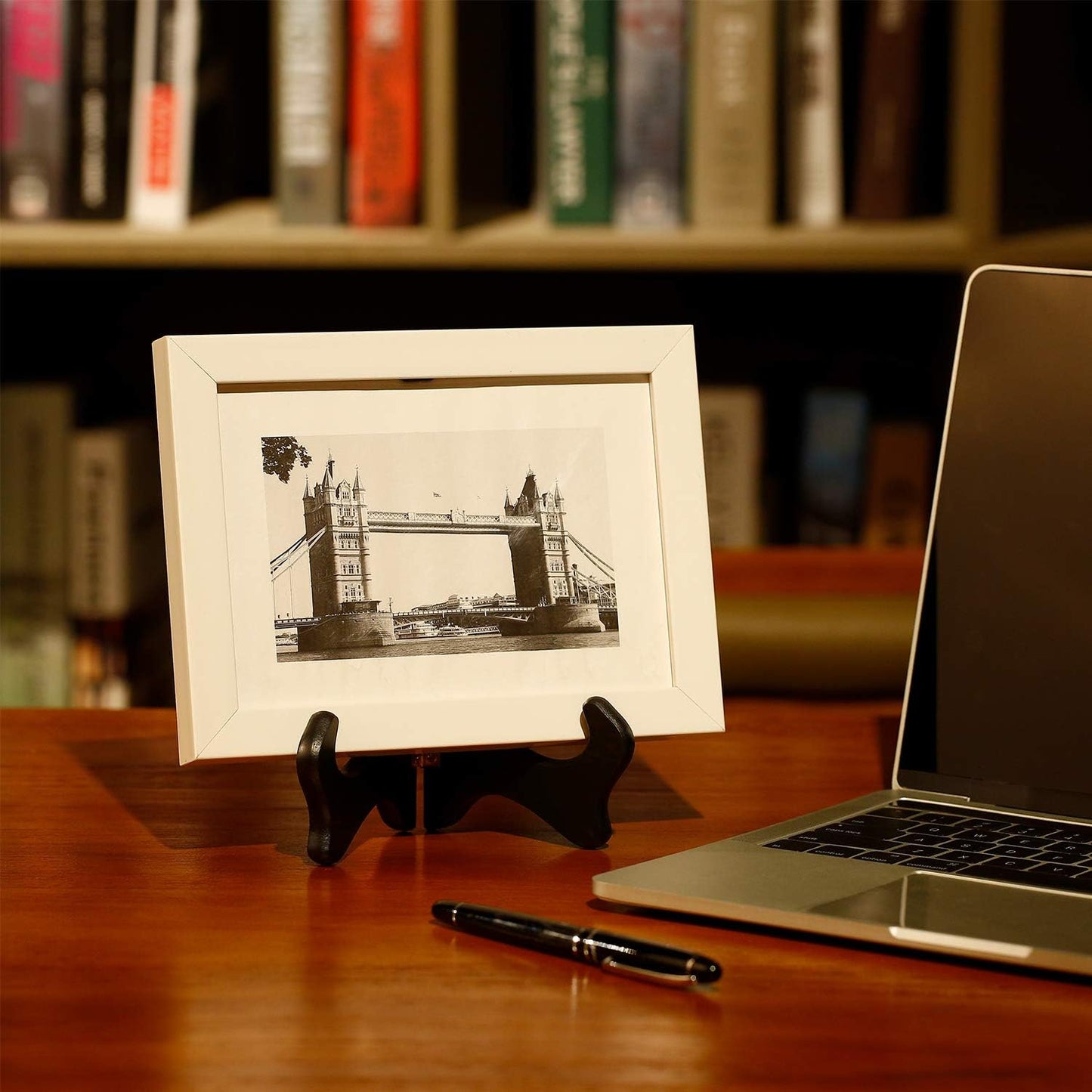 Tatuo 2 Packs Wooden Plate Stands for Display, Plate Holder Display Stand, Picture Frame Stand Easels, Tabletop Art Holder, Book Dish Decorative