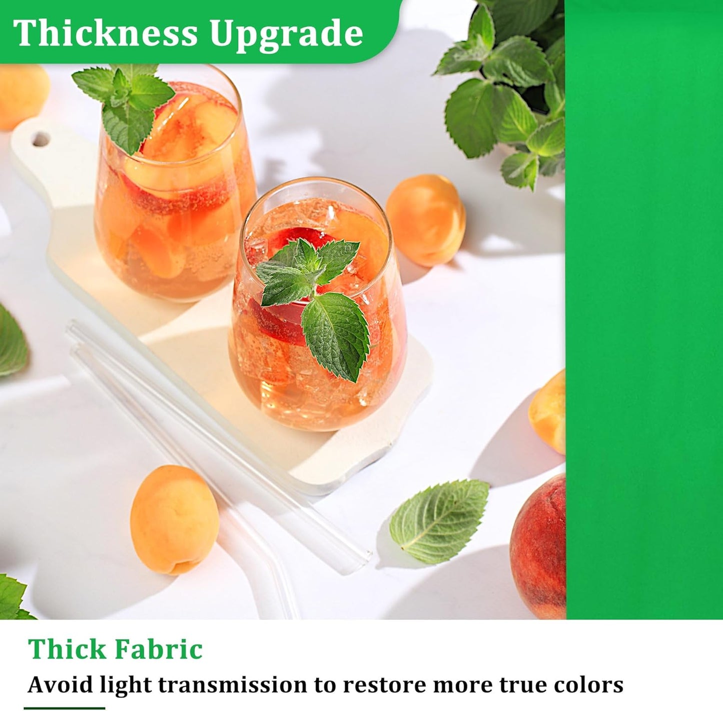 8 x10 FT Green Screen Backdrop - Polyester Fabric for Video Streaming, Portrait Photoshoot, Wall Mounted, Parties and Small Events