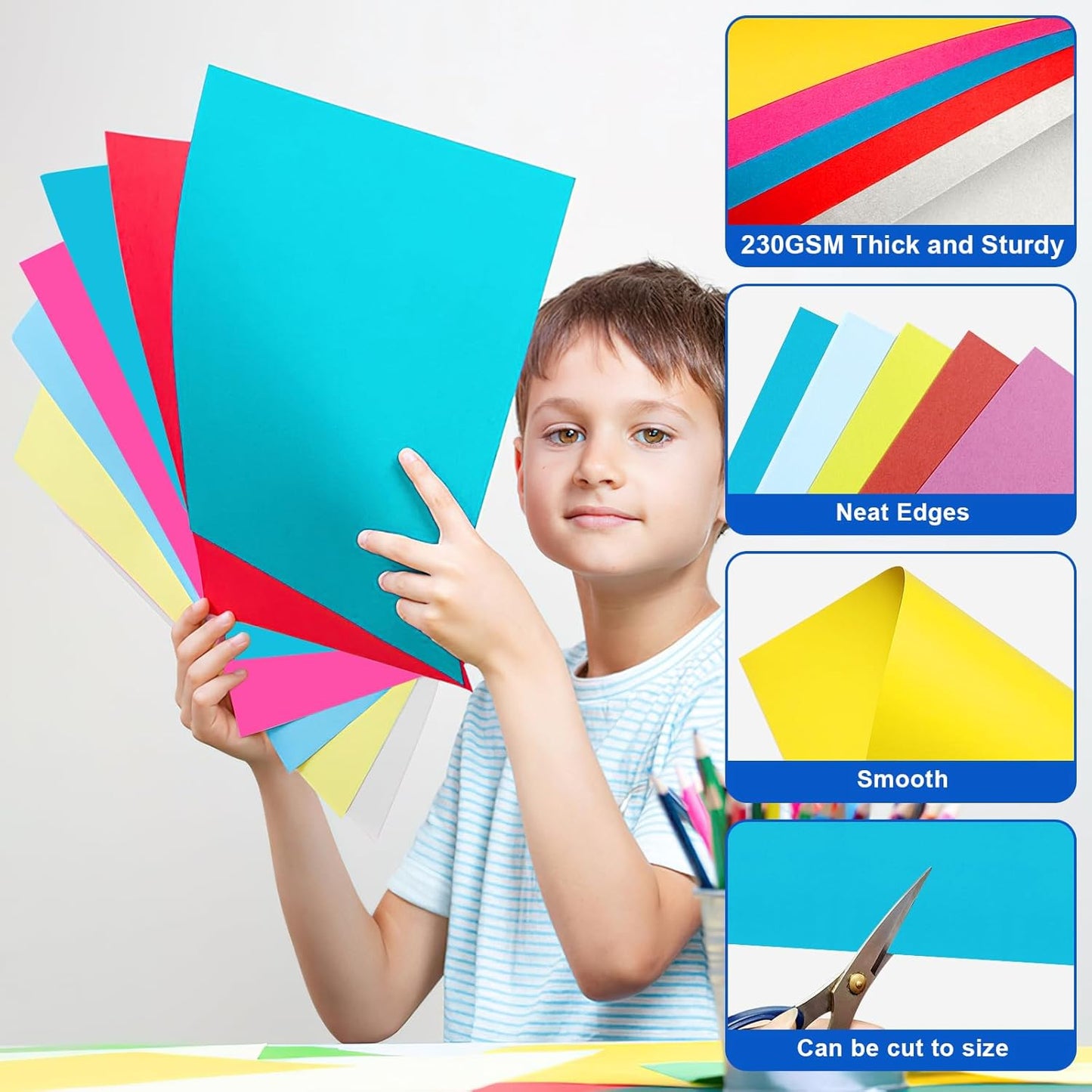 50 Pcs Poster Board Colorful Paper 12x18, ROOKEA Vision Boards Bulk Blank Graphic Display Posterboard Card Paper for Kids School Classroom Arts Craft Projects Drawing Scrapbooking
