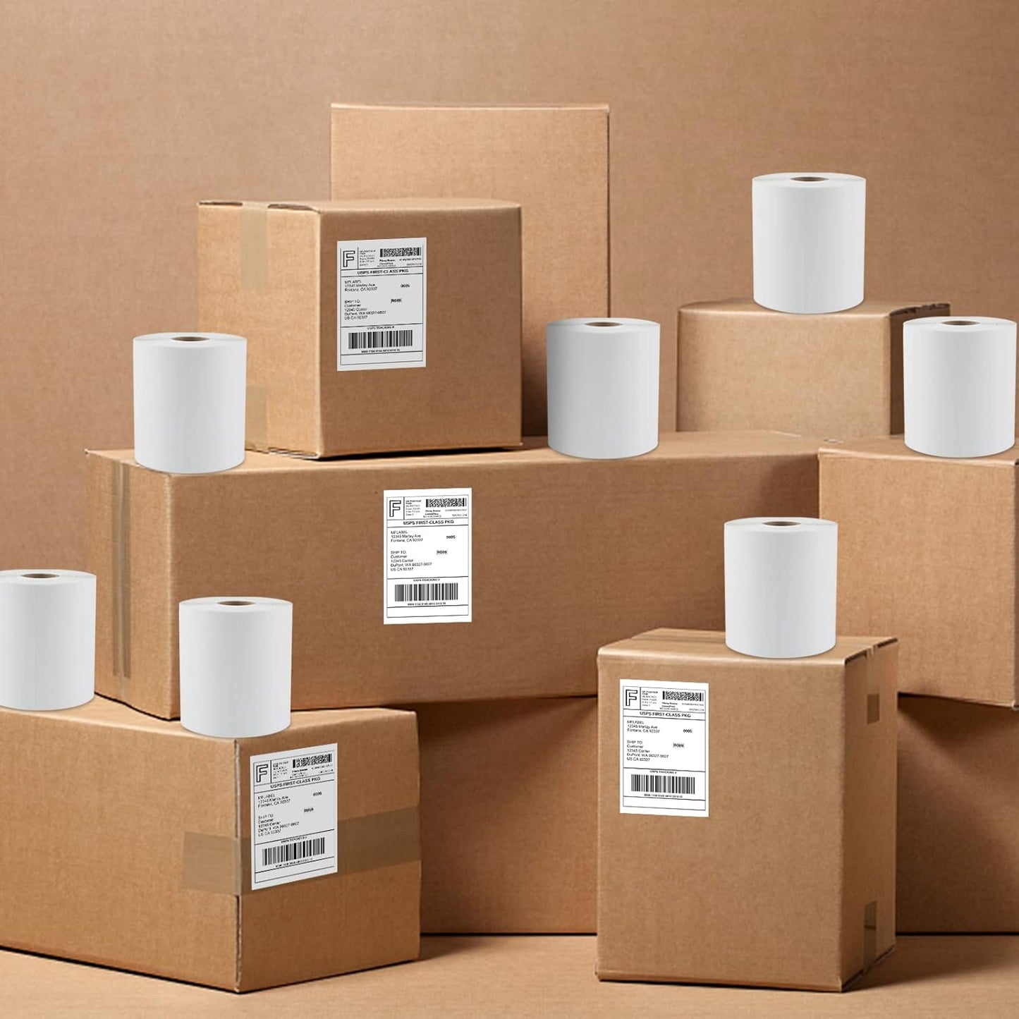 MFLABEL 100 Rolls 4x6 Direct Thermal Blank Shipping Labels for Thermal Printer Shipping Labels with Perforated