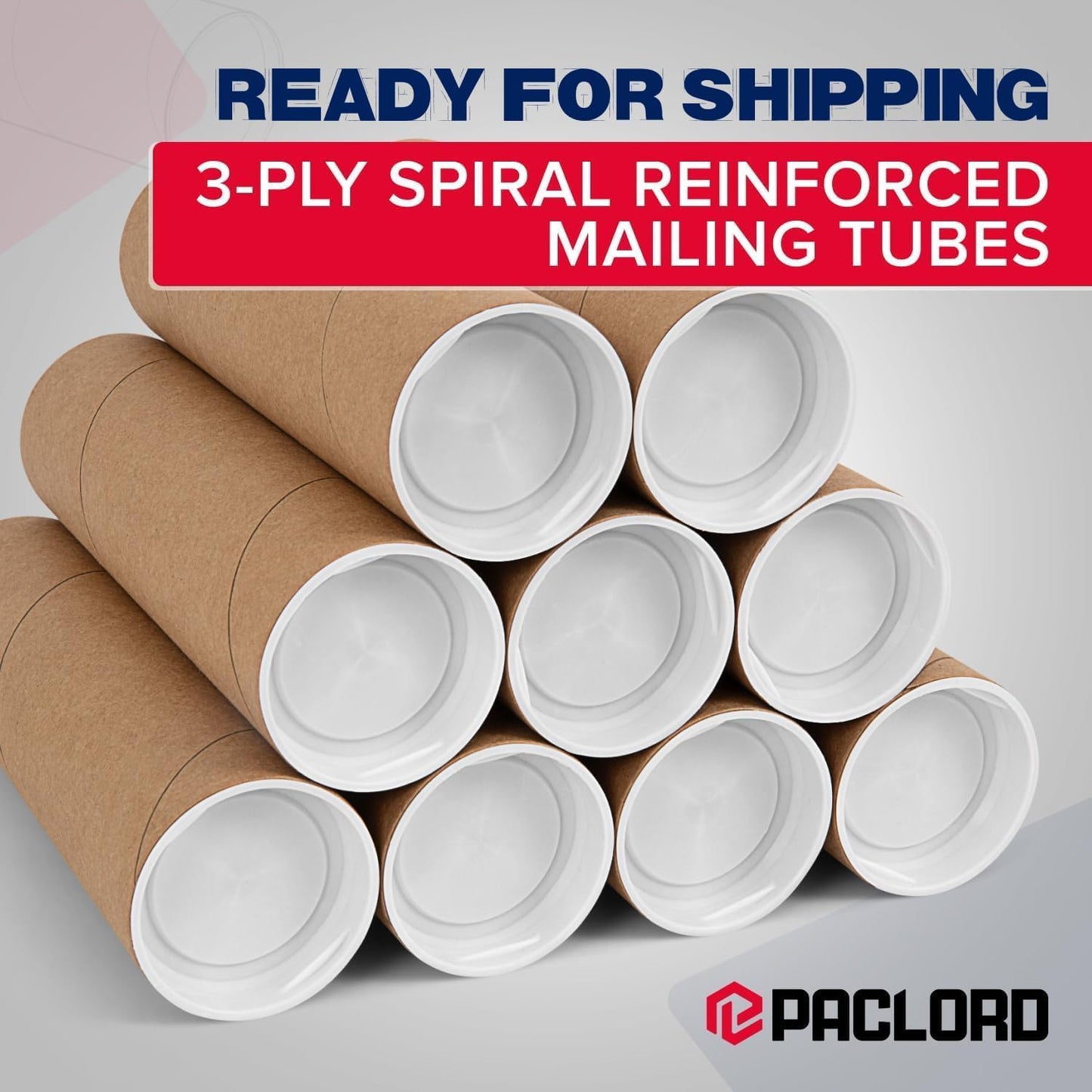 2" x 12" Heavy-Duty Reinforced Cardboard Mailing Tube, Pack of 6 Tubes with 12 Caps – Secure USPS Approved – Great for Shipping and Storing of Prints, Artwork, Posters or Documents