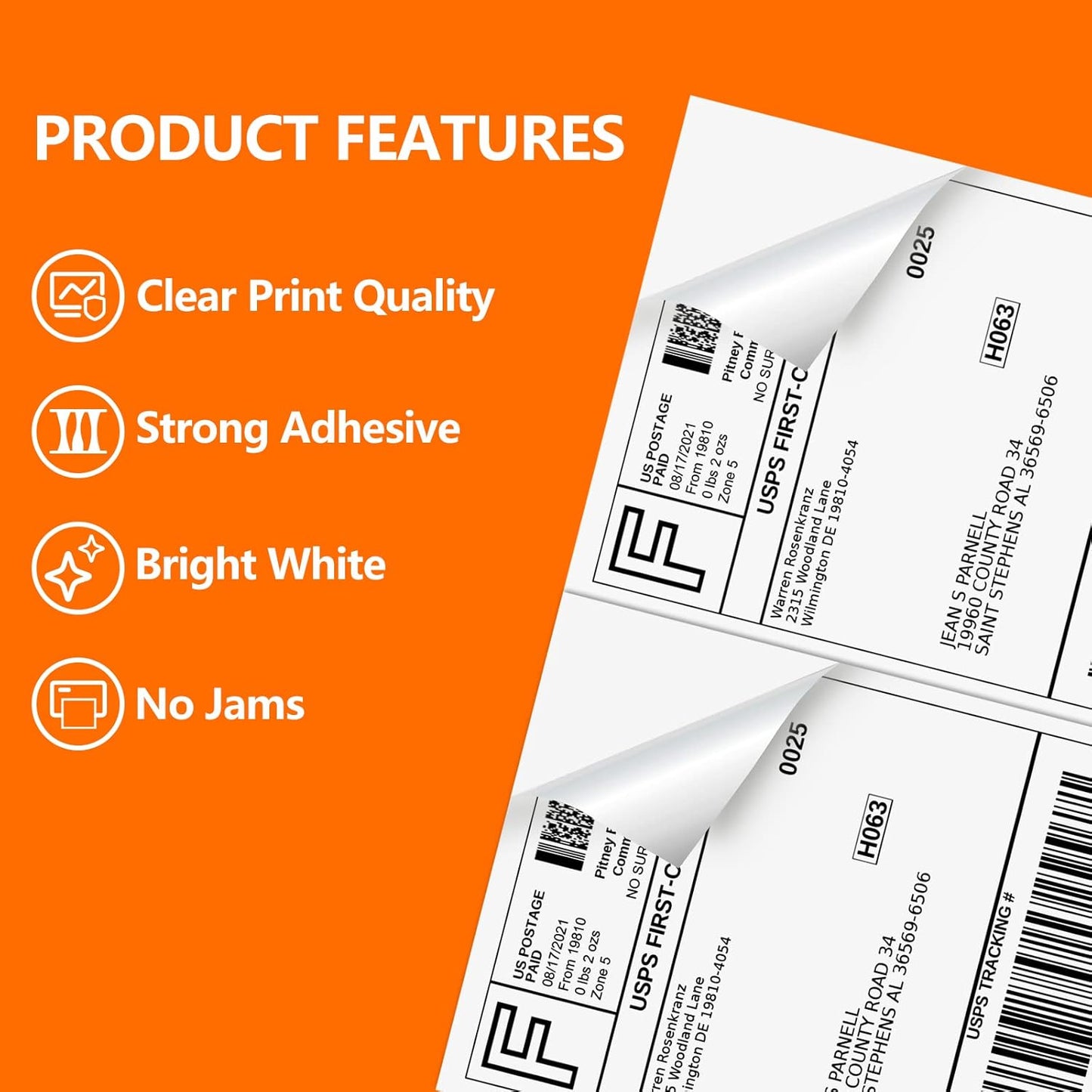 10000 Half Sheet Laser/Ink Jet Shipping Label 5-1/2" X 8-1/2" Blank White Labels(10000 Labels)