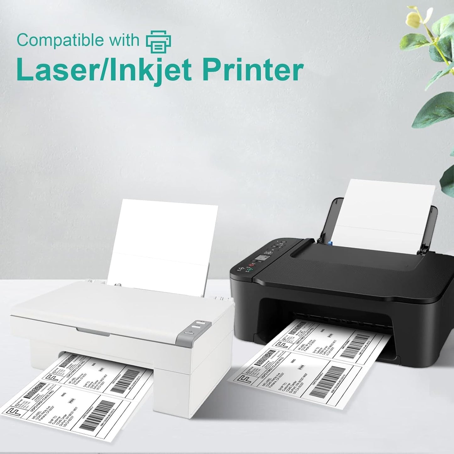 MFLABEL Half Sheet Label Laser/Ink Jet USPS UPS FedEx Shipping Label 8.5 x 11 Inches Packaging Labels, Address Labels for Laser & Inkjet Printers, 15000 Count(7500 Sheets)