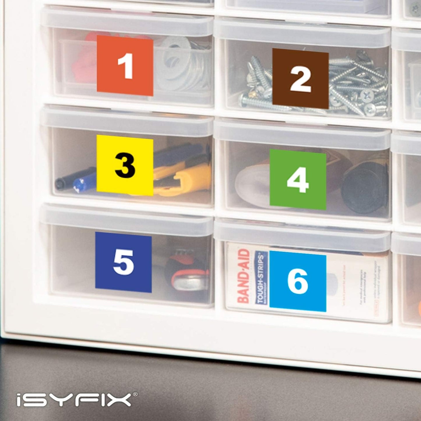 iSYFIX Multicolor Consecutive Number Stickers – 1 to 100, 1-inch, 1 Set – Vinyl Self Adhesive Premium Decal, Ideal for Inventory, Storage, Organizing, Boxes, Toolbox, Lockers & More, Indoor/Outdoor