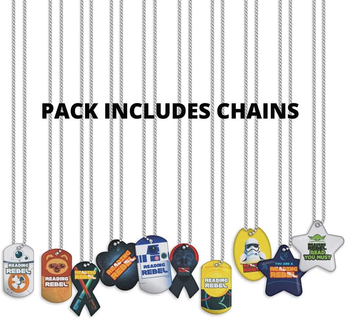 Reading Rebel Brag Tag Value Pack: Wearable Incentives for Young Readers 250 Tags (25 Tags for Each Design) + 75 Chains