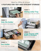 WALI Desk File Organizer, 4 Tier Desktop Paper Letter Tray Organizer - Image 4