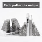 Marble Bookends for Heavy Books, Decorative Bookends for Shelves, Durable and - Image 4