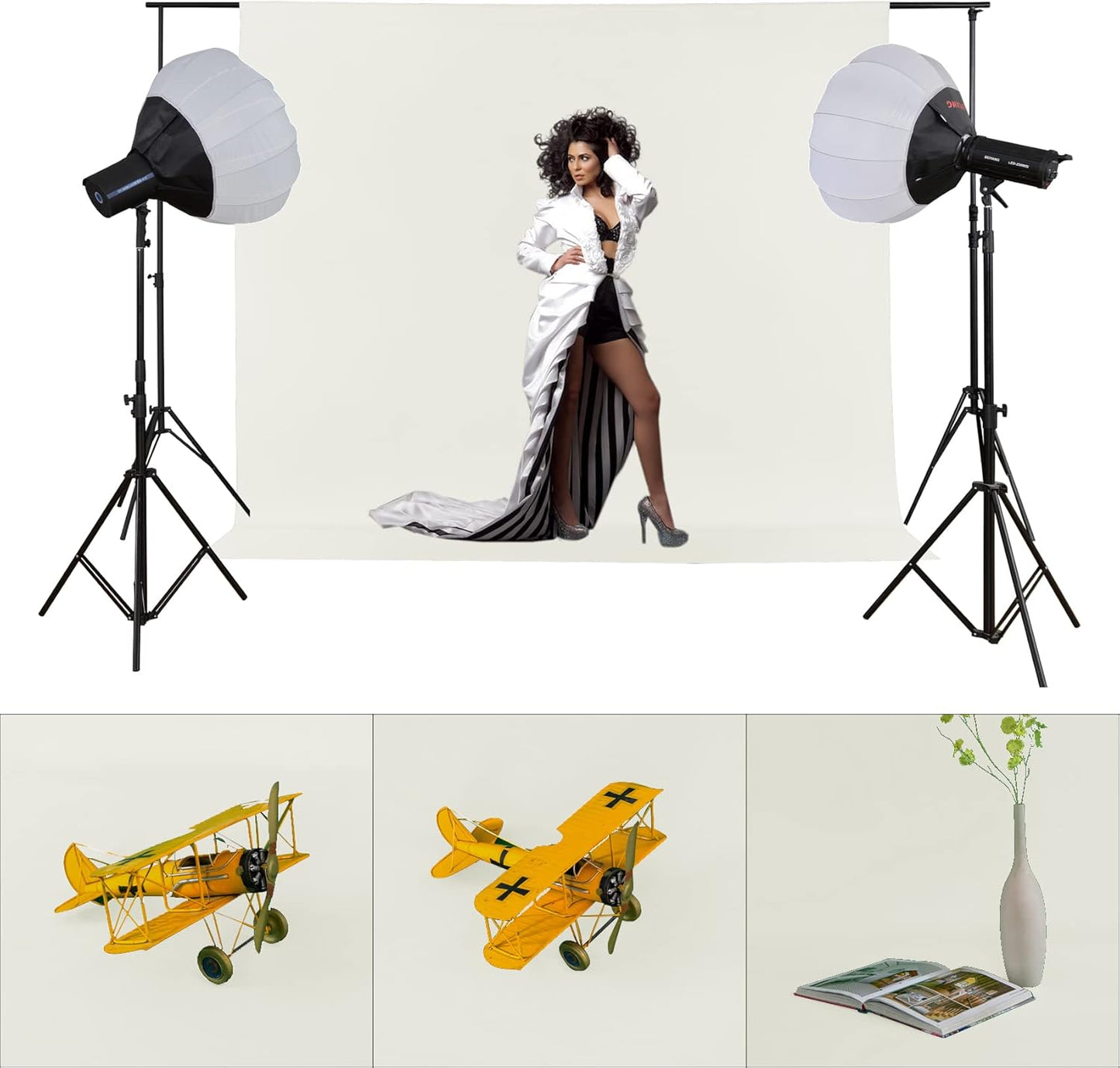 Joccun 10X10FT Ivory Backdrop Background for Photography,Polyester Backdrop Curtain Background Screen for Photography,Photoshoot,Video Recording,Studio(10X10ft,Ivory)