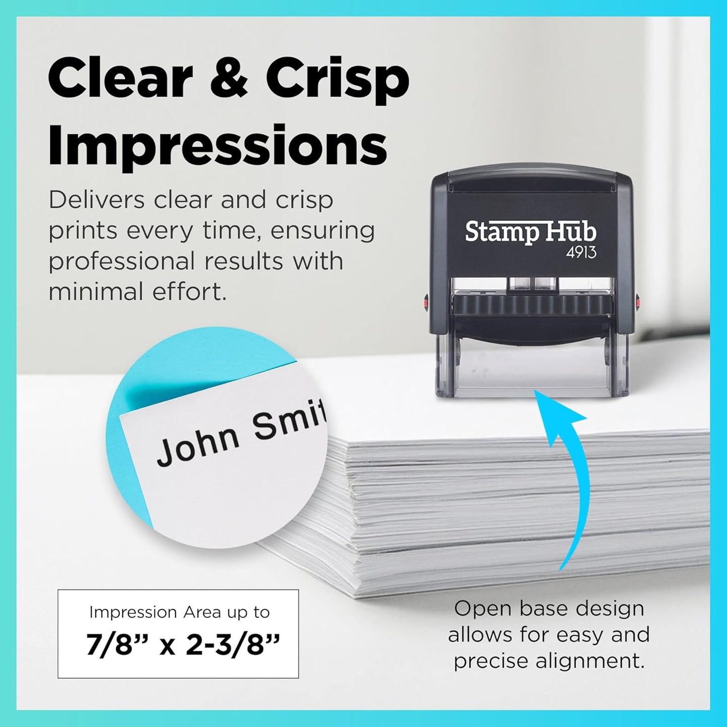 Self Inking Personalized Stamp - 1 Line Custom Stamp, Customizable Office Name Stamp, Ink Stamps for Business - Easy to Change Ink Cartridge, Multiple Ink Color Options - Large