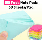 150 Pads Sticky Notes 3x3, Self-Stick Pads Bulk Bright Colors, School Supplies - Image 4