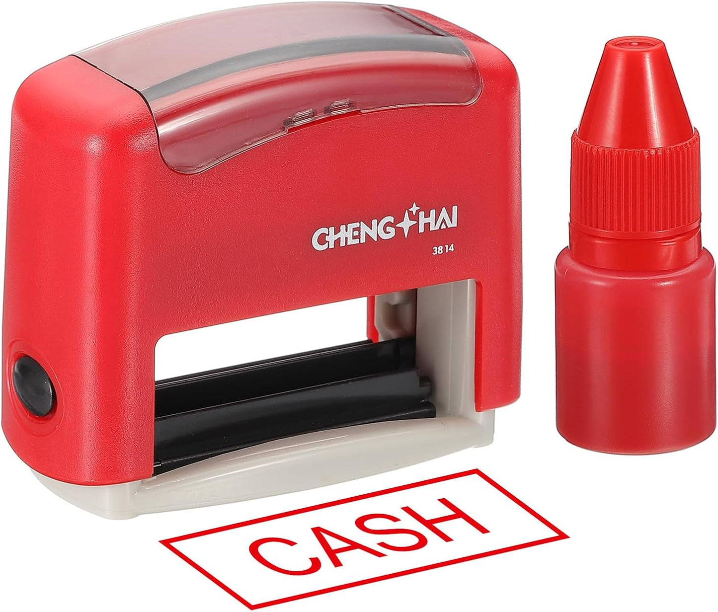 YOKIVE Cash Self Inking Rubber Stamp, Office Ink Business Stamp for Office Documents, Paperwork, Warehouse, Label (Red)