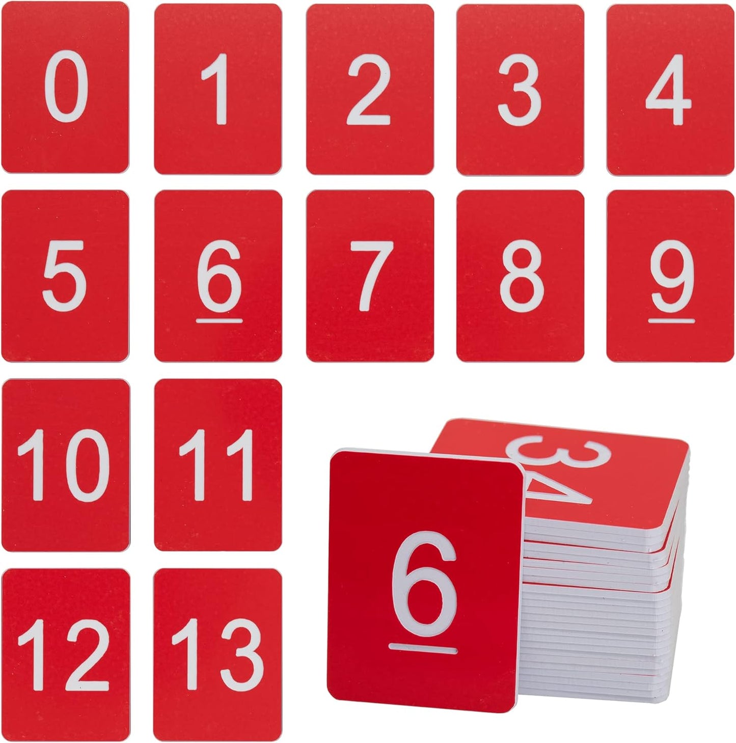 StayMax Rectangle Plastic Numbered Tags Number Disc Number Token (0-100, Red)