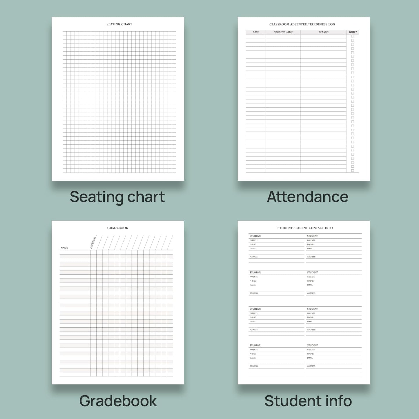 POPRUN Teacher Planner 2025-2026, (Disc-Bound Letter Size - 8.5'' x 11'') Academic Lesson Planner (Jul. 2025 - Jun. 2026) with Monthly Tabs, 2-Sided Pocket, Hardcover for Teachers, Prussian Blue