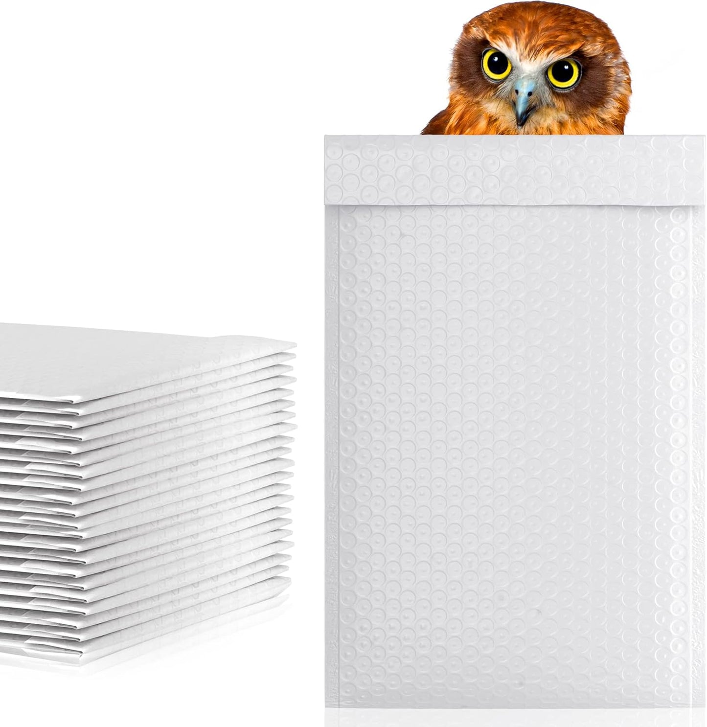 White Poly Bubble Mailers Self Seal, 4 x 7 Inch. Pack of 50 Bubble Packaging Envelopes for Shipping. Durable Padded Envelopes Waterproof. Self Seal Padded Mailers. Shipping Packages