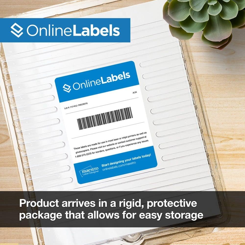 4 x 3.33 Rectangle Shipping Labels - Permanent, White Matte - Wine, Pallet Labels - 6-Up - Pack of 1,500 Labels, 250 Sheets - Inkjet/Laser Printers - Online Labels