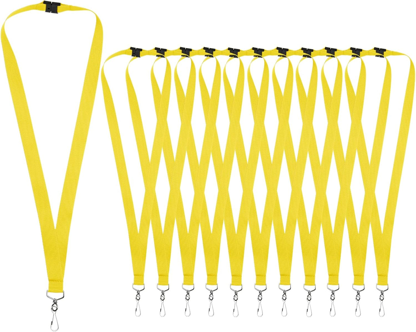 12-Pack Breakaway Lanyards for Badge Holders, Polyester Neck Straps for ID Cards, Keys, Office, School & Events