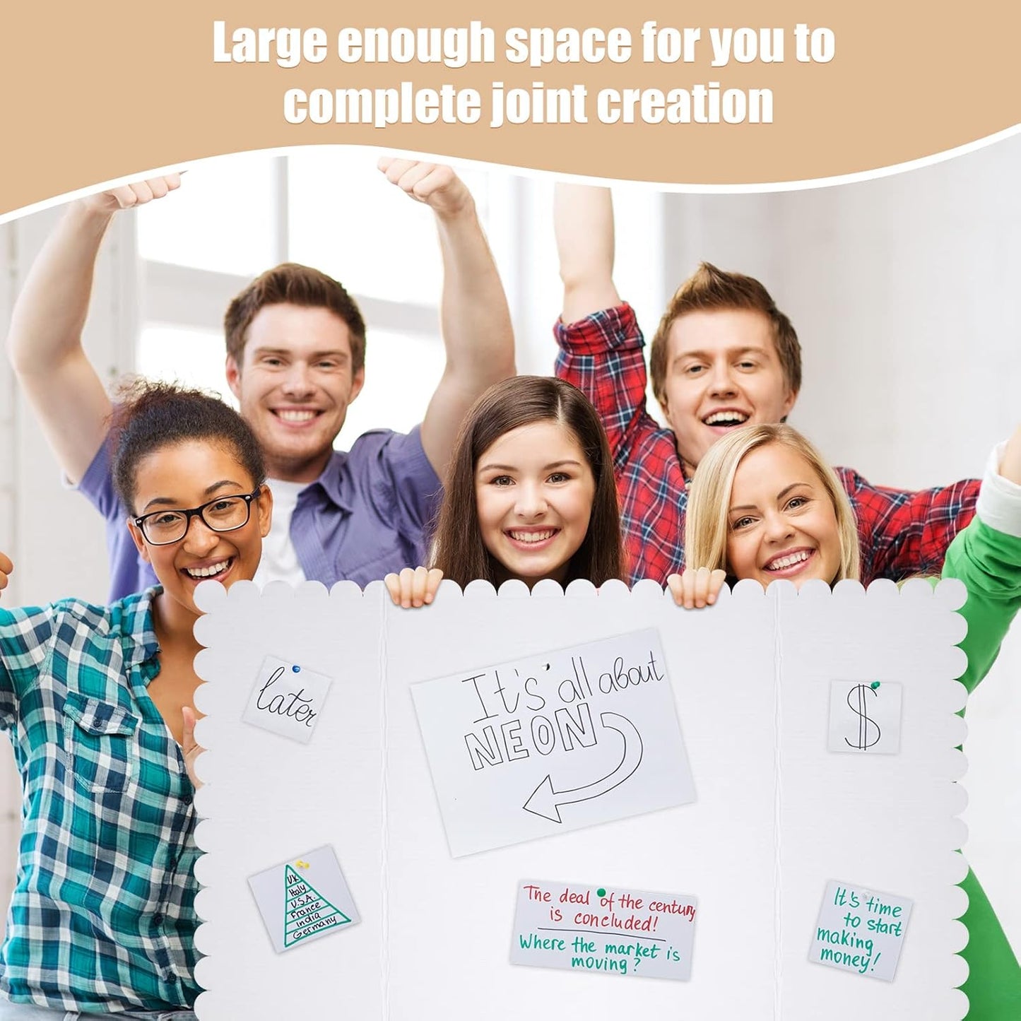 Outus 60 Pcs 24 x 36 Inch Trifold Poster Display Boards White for Science Fair Presentation Projects Photo Exhibition Display Tri fold Board Foldable Paperboard for School Supplies Bulk Business